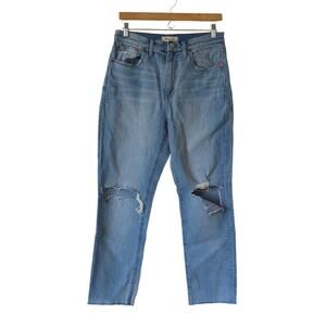 Madewell Womens The High-Rise Slim Boyjean Size 29 Ripped Knee Distressed DM5864